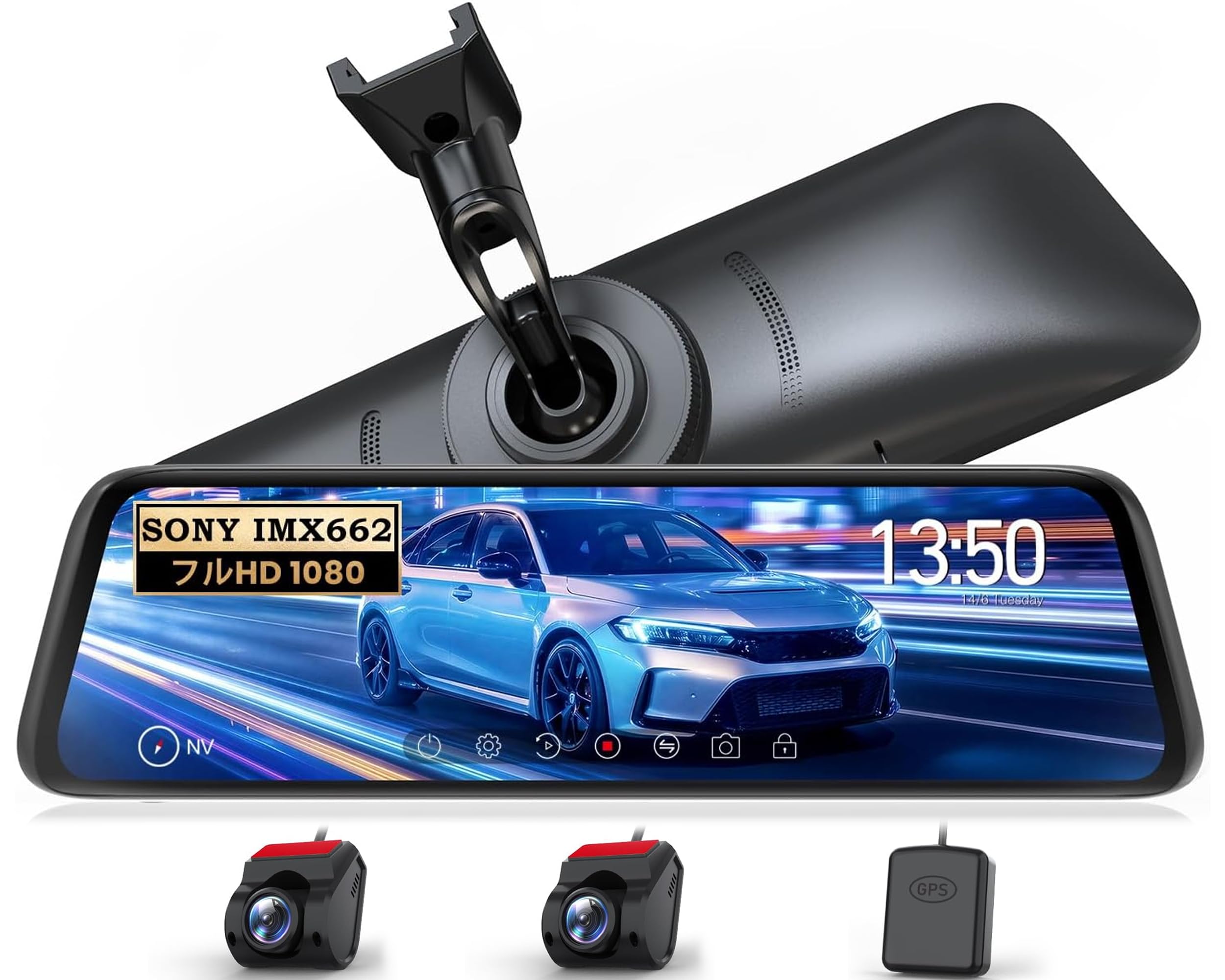 Amazon.co.jp: AUTO-VOX ミラー型ドライブレコーダー 純正交換式 前後