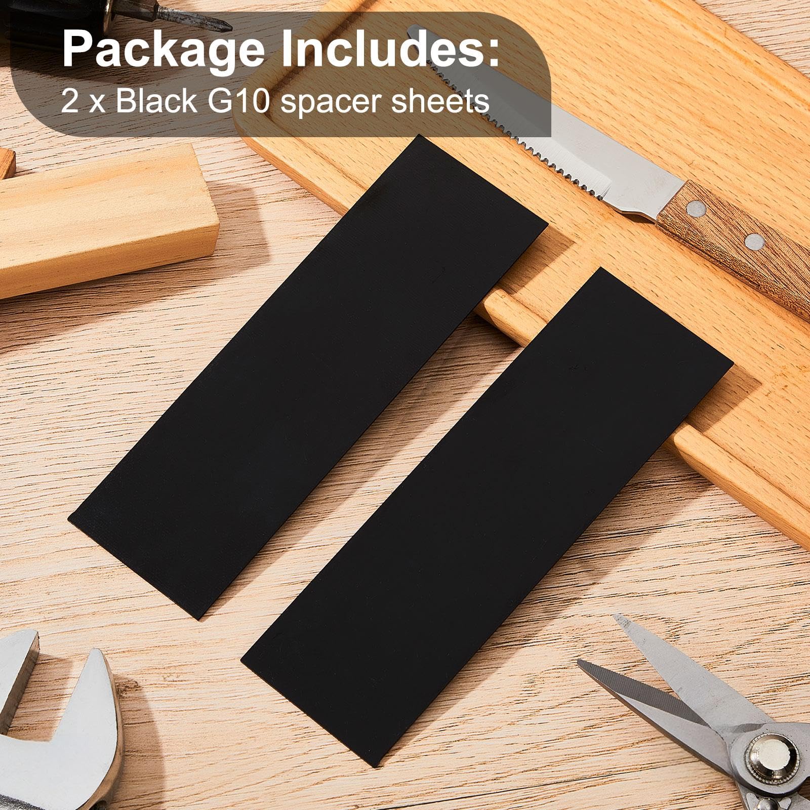2 G10 Messergriff-Liner Aus Glasfaser – 16,3 X 5,1 Cm, Schwarz, Für DIY-Messergriffe