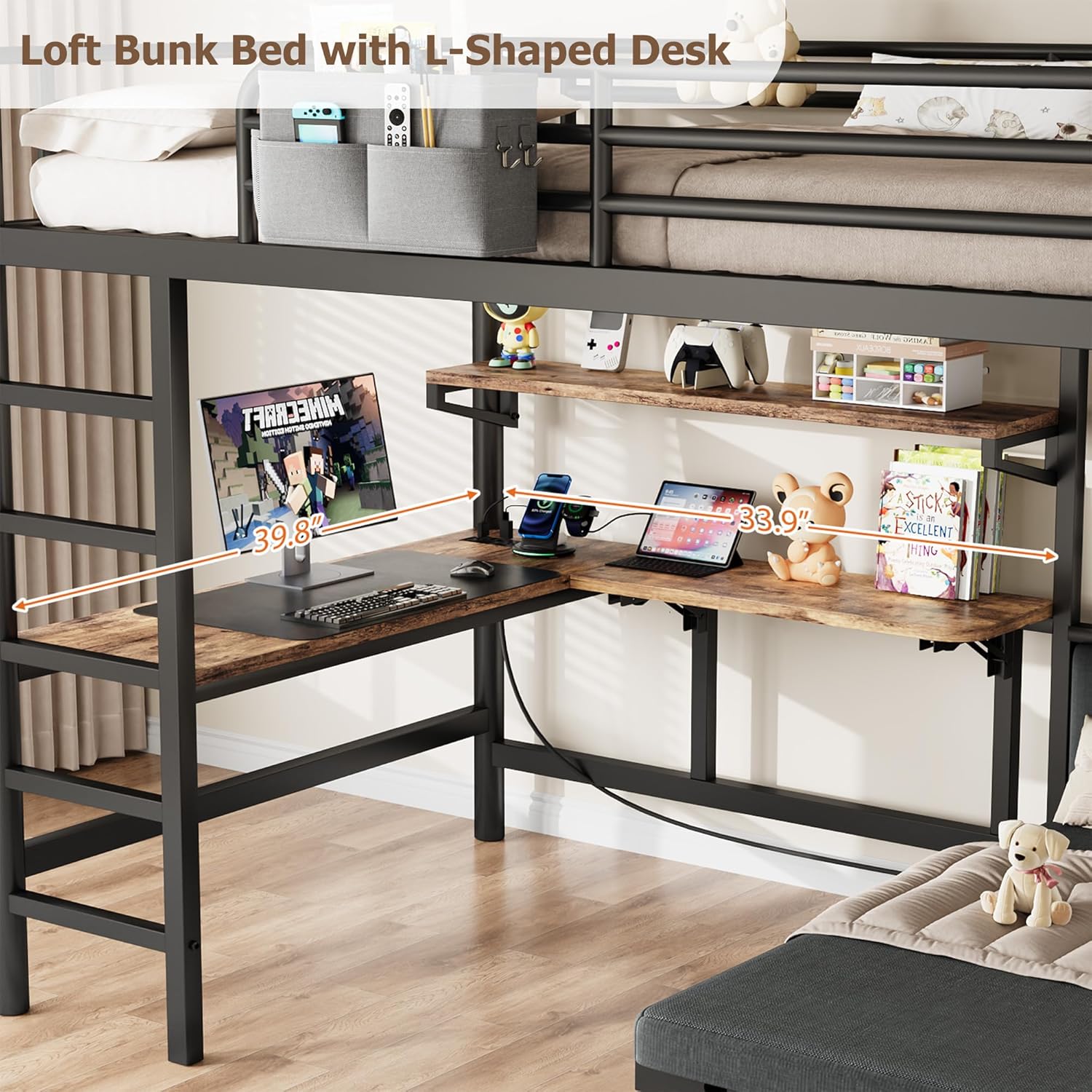 Detailed diagram of the Jocoevol Twin Loft Bed with all dimensions and weight capacities labeled.