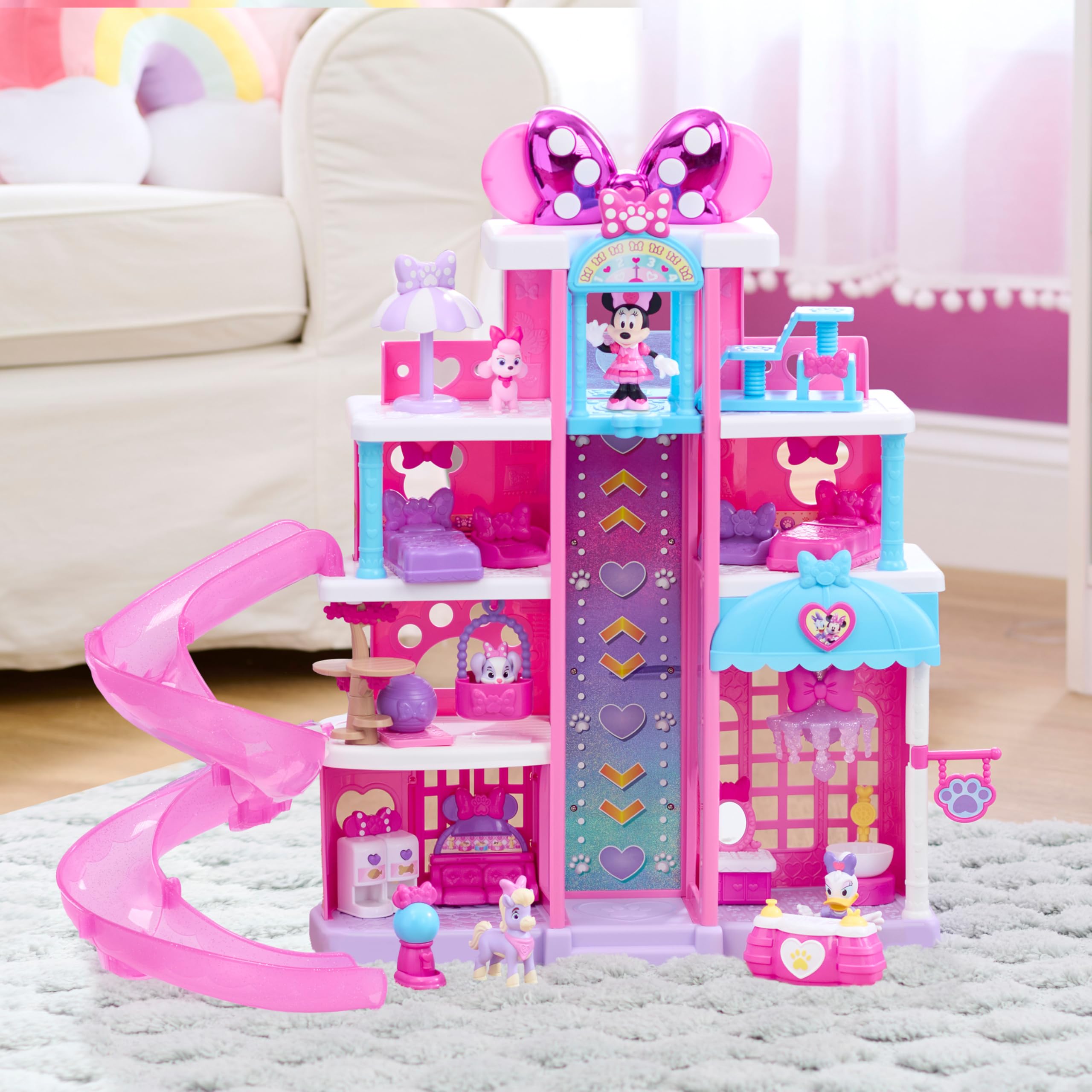 Just Play Disney Jr. Minnie Mouse - Set da gioco per animali domestici, 50 cm, 23 pezzi inclusi, dai 3 anni in su