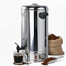 Commercial Coffee Urn, 100-Cup 15 Liters Electric Coffee Percolator, Fast Brewing 1250W Large Coffee Maker with Stainless Steel Filter, ETL Certified Overheating Protection