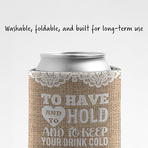 Miniatura 5 de victorystore puede y bebidas Coolers neopreno personalizable rústico "to have and to Hold" boda puede refrigeradoresJuego de 25, Rústico, Color