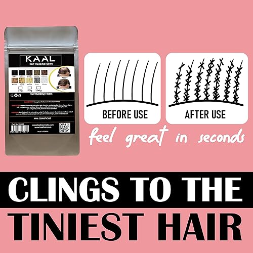 Miniatura 5 de KAAL Paquete de recarga de fibra capilar  (0.88 onzas, marrón oscuro) Fibras de cabello para adelgazamiento y pérdida de cabello, polvo de