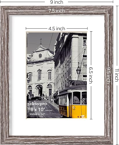 Vista 306 de eletecpro Juego de 10 marcos de fotos de 8 x 10 pulgadas, collage de fotos, decoración de pared, fotos de 5 x 7 con paspartú o de 8 x 10 pulgadas