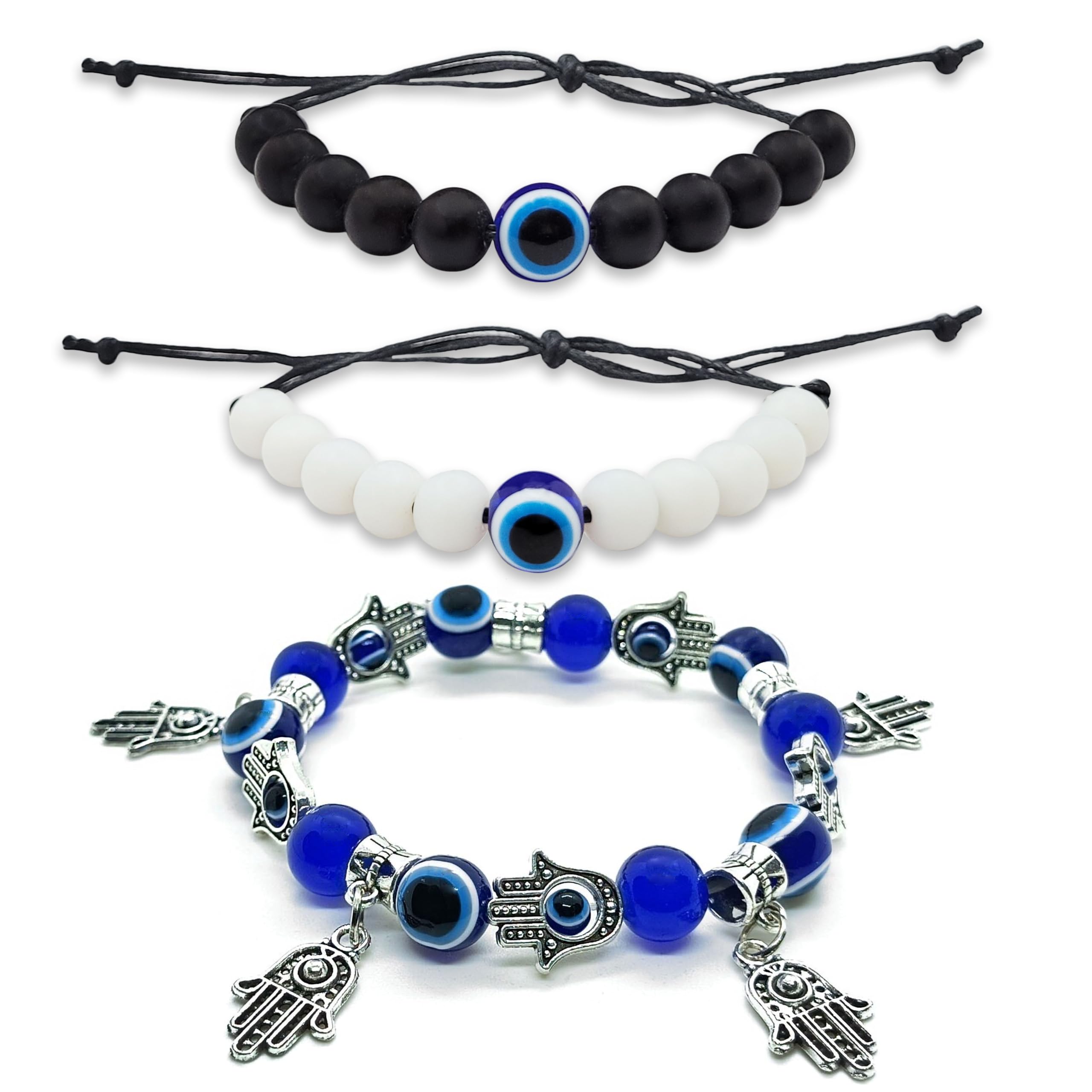 See full amazon price history chart for INDIKONB Evil Eye Bracelet Set of 3 Nazar Battu Bracelets - Blue, Black, White | Protection Jewelry for Women and Men INDIKONB Evil Eye Bracelet Set of 3 Nazar Battu Bracelets - Blue, Black, White | Protection Jewelry for Women and Men (B0D1C6JDB8) Amazon Price History, Amazon Price Tracker