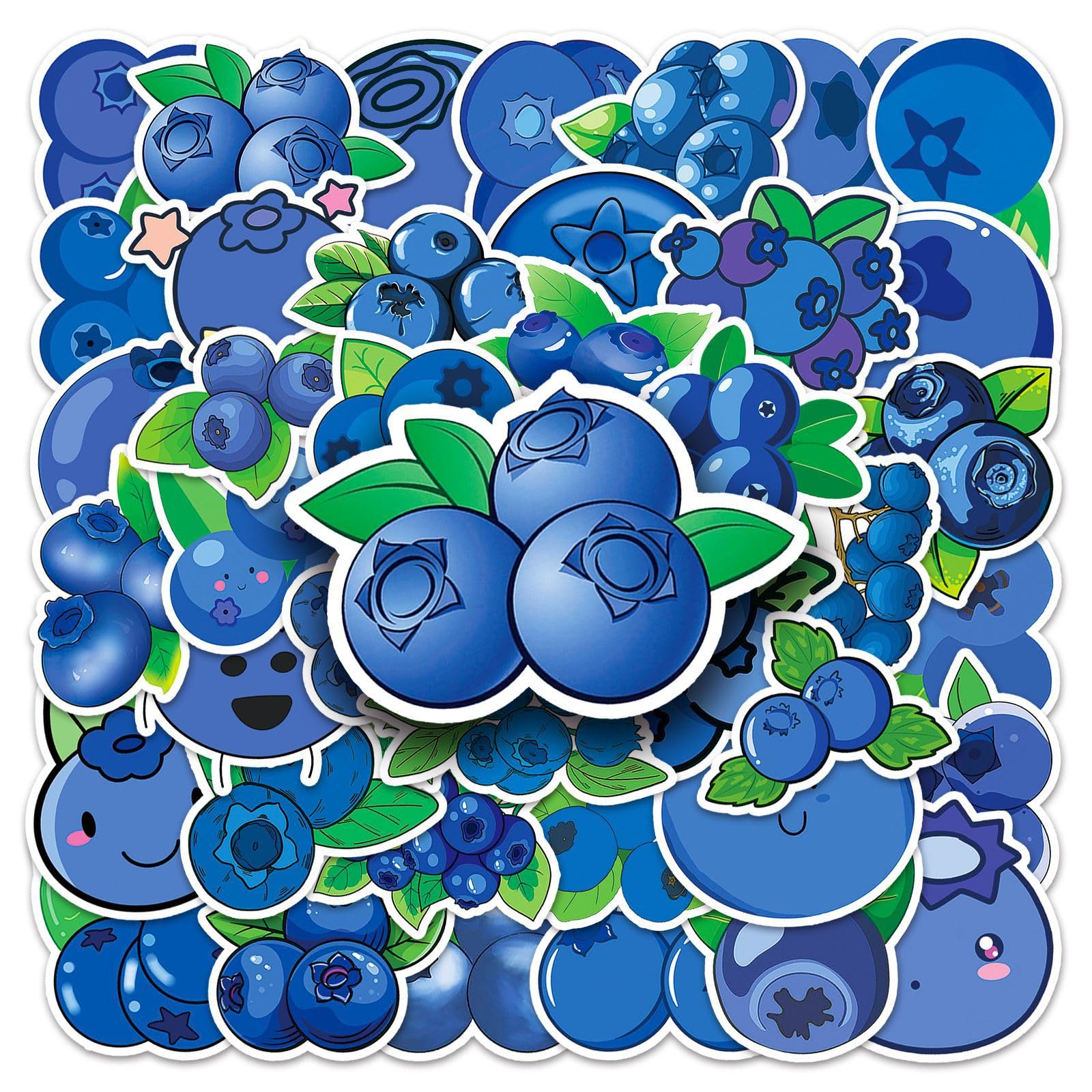 Kaensc Women's Blueberry Stickers 50Pcs For Teens Girls Adults Kids,Cute Aesthetic Fruit Waterproof Decals For Laptop Water Bottle Luggage Computer Phone Guitar Skateboard Scrapbook Cups Journal Bicycle Helmet