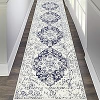 Vista 22 de Pauwer Alfombra de Pasillo 2x10, Alfombras Largas Lavables para Cocina, Alfombra de Área con Medallón Vintage de Granja, Alfombras Suaves