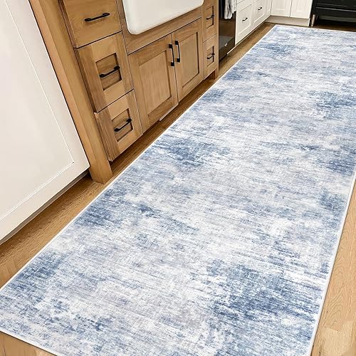 Miniatura 221 de IOHOUZE Alfombra pequeña abstracta de 2 x 3 pies, alfombra de entrada lavable para entrada interior, alfombras con respaldo de goma, alfombra gris