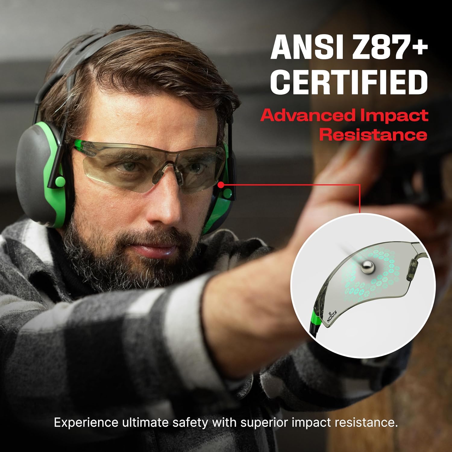 NoCry Tinted Safety Glasses for Men and Women with Anti Fog and Scratch Resistant with Wrap Around Lenses & Safety Sunglasses for Men and Women; Certified ANSI Z87.1 Dark Tinted Safety Glasses with An