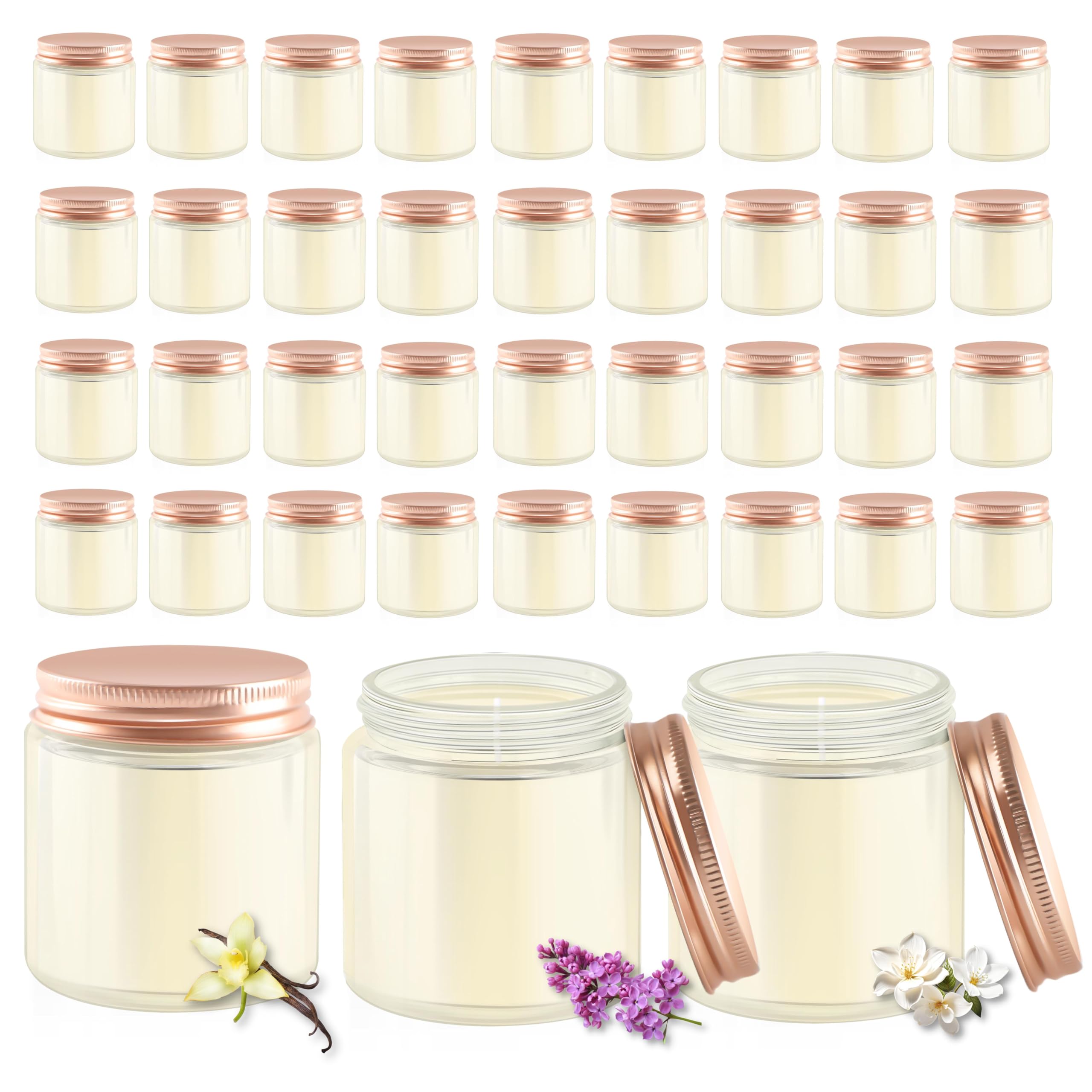 Photo 1 of ACITHGL 36 Pcs 4oz Mini Mason Jar Candles Small Scented Candles Bulk Aromatherapy Ideal Souvenir Favors for Wedding Birthday Party (Vanilla, Lilac, Gardenia, Pink)