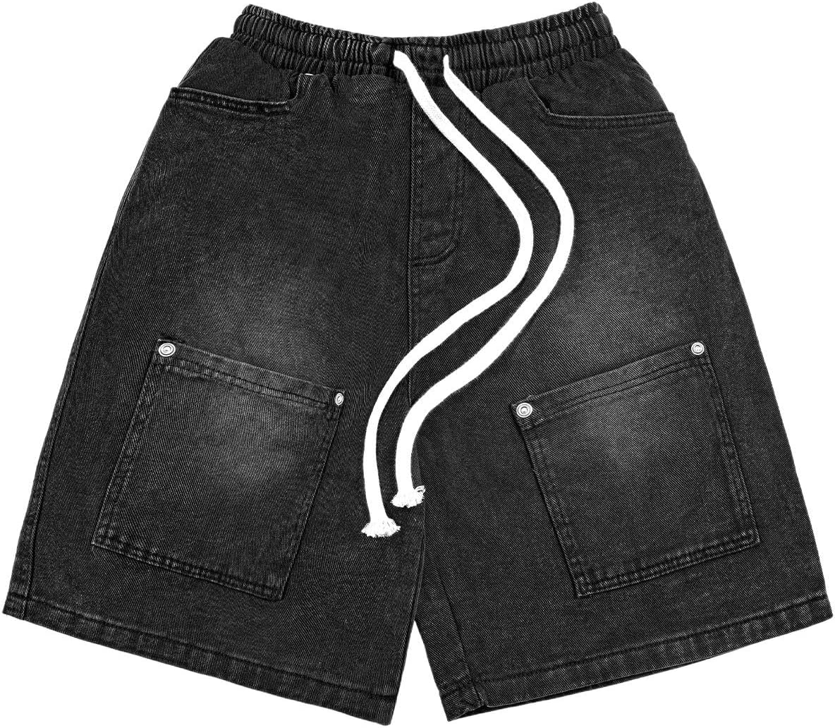 Men's 380g Cotton Shorts Drawstring Straight-Leg Casual