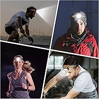 Vista 7 de EverBrite Linterna frontal recargable - Faro de 350 lúmenes con luz roja/verde y luz trasera, 7 modos de iluminación con función de memoria