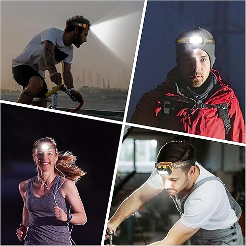 Miniatura 7 de EverBrite Linterna frontal recargable - Faro de 350 lúmenes con luz rojaverde y luz trasera, 7 modos de iluminación con función de memoria, perfecto