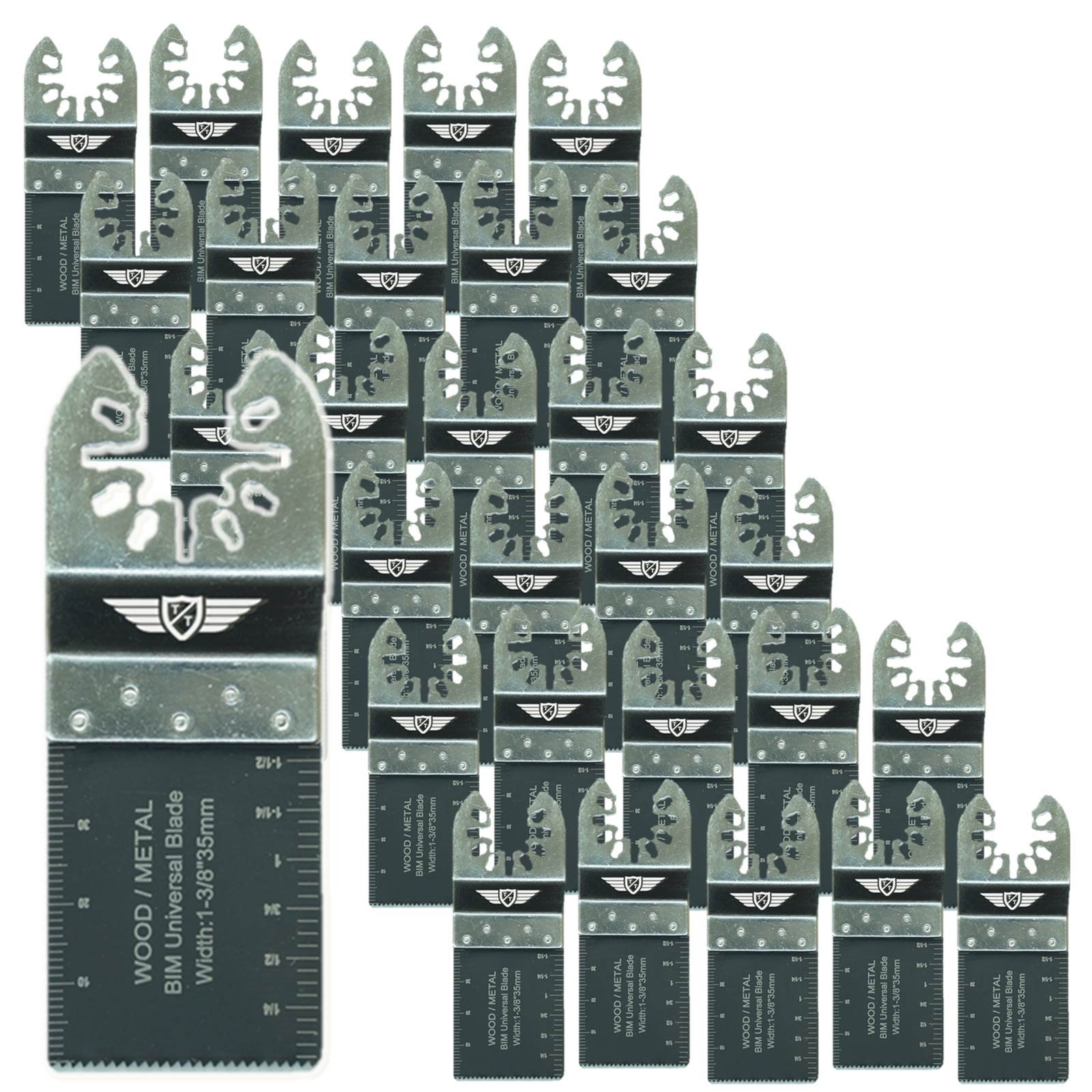 TopsTools 30pcs FA35B_30 35mm Fast Fit Metal Hojas multitool Larga vida | Compatible DeWalt, Stanley, Black & Decker, Bosch, Fein (Non-StarLock), ajuste rápido hojas corte metal proporcionan duradero