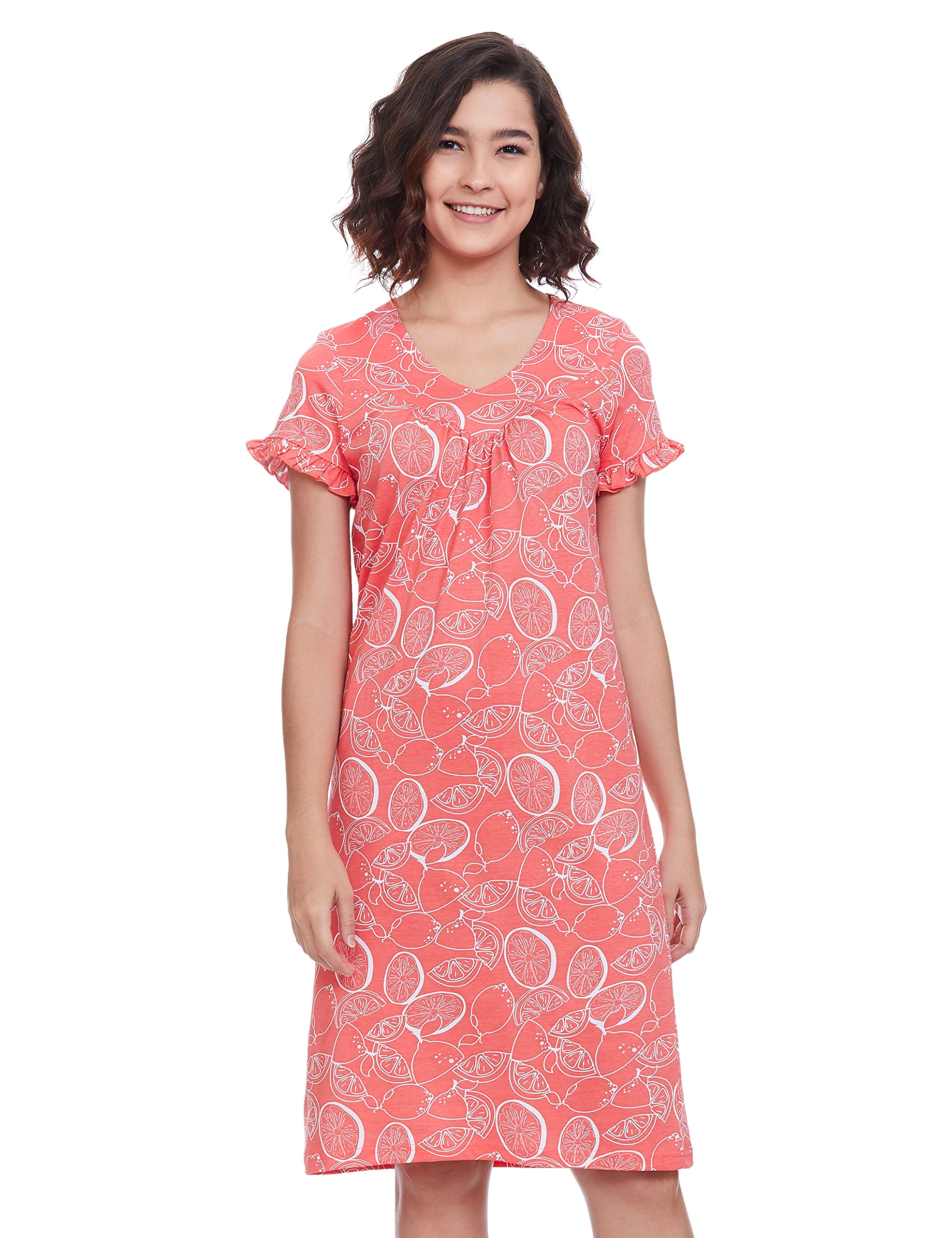 Women's Nightdress Cotton Knee Length Regular Fit Nighty