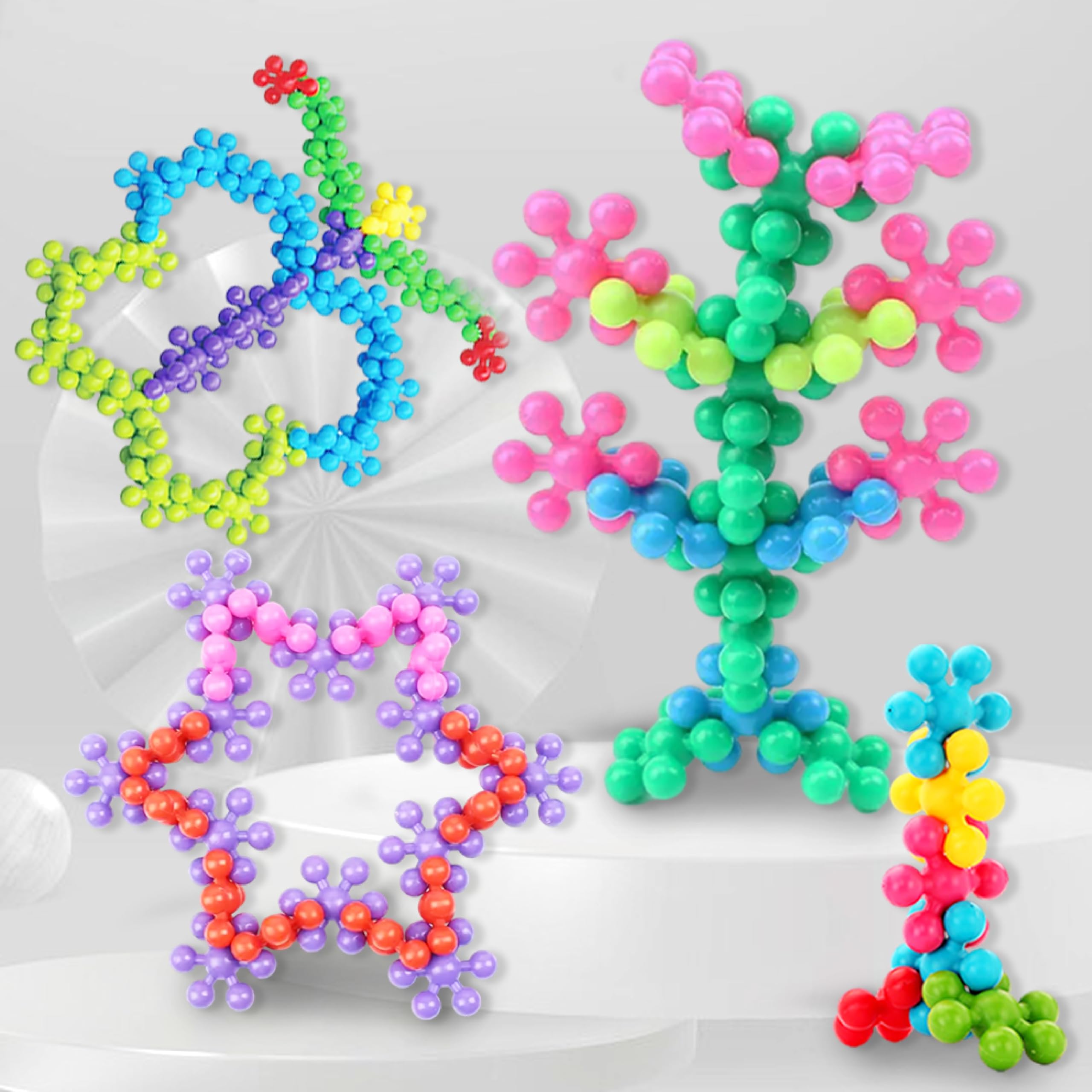 ToyMagic Star Shaped 200 Pcs STEM Toys Plastic Interlocking Blocks Building Blocks That Bends - Safe Material - Preschool Classroom Games Sets Toy for Girls and Boys Aged 3+, Multicolor