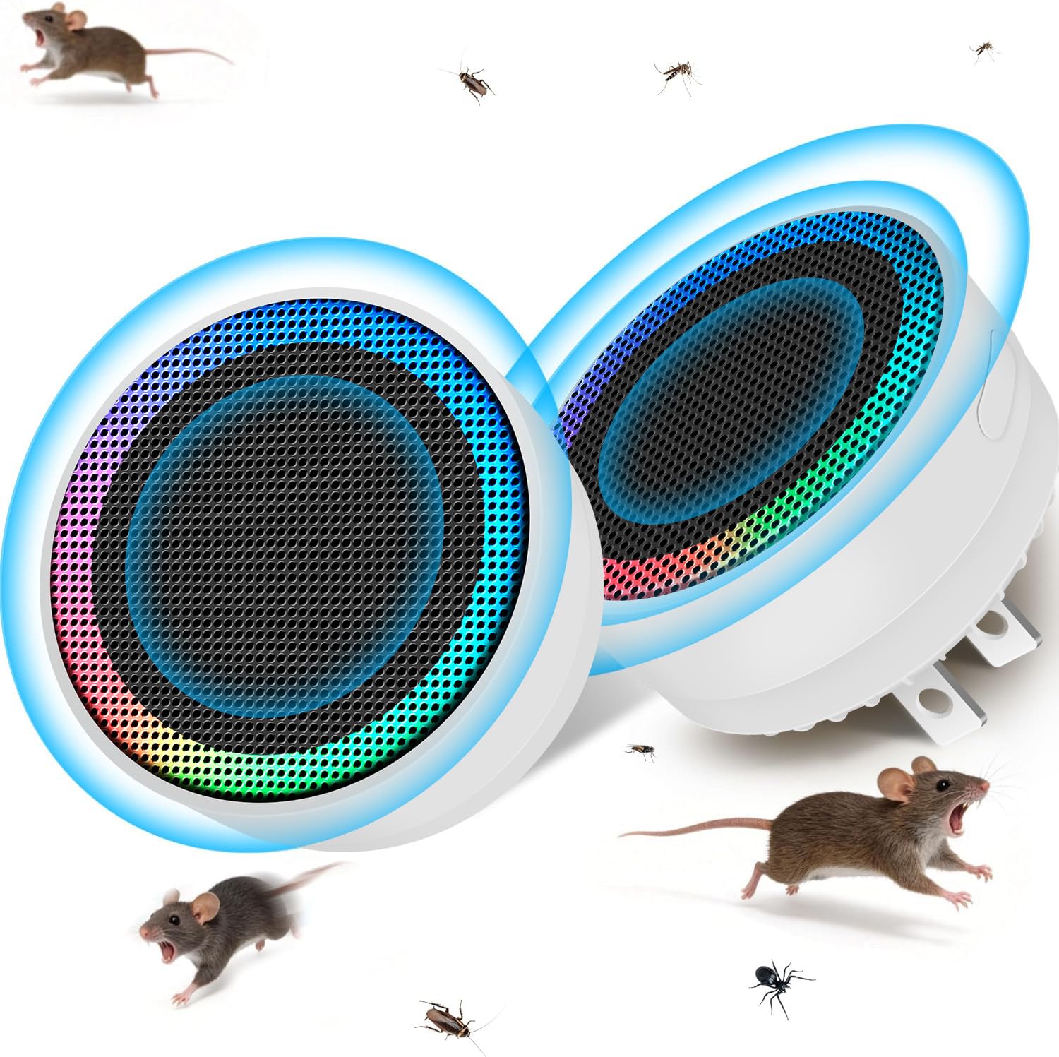 Ultrasonic Pest Control Repellent 2026 Upgraded,Mice Traps Indoor Plug in,Electronic Mouse Repellent Devices for Mouse,Rodent,Roach,Mice,Mosquito,Spider,Rat Repellent for Home,Kitchen,Ivory-2 Pack