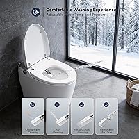 Vista 8 de VANCOCO - Inodoros inteligentes con bidé integrado, inodoros de una pieza con bidé de inodoro, inodoros inteligentes y bidés con luz nocturna