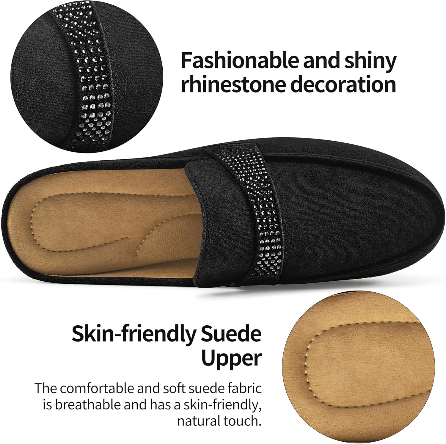 Almusen Mules for Women Comfortable Closed Toe Backless Loafers Slip on Flat Mule Casual Business Shoes Slides - Image 4