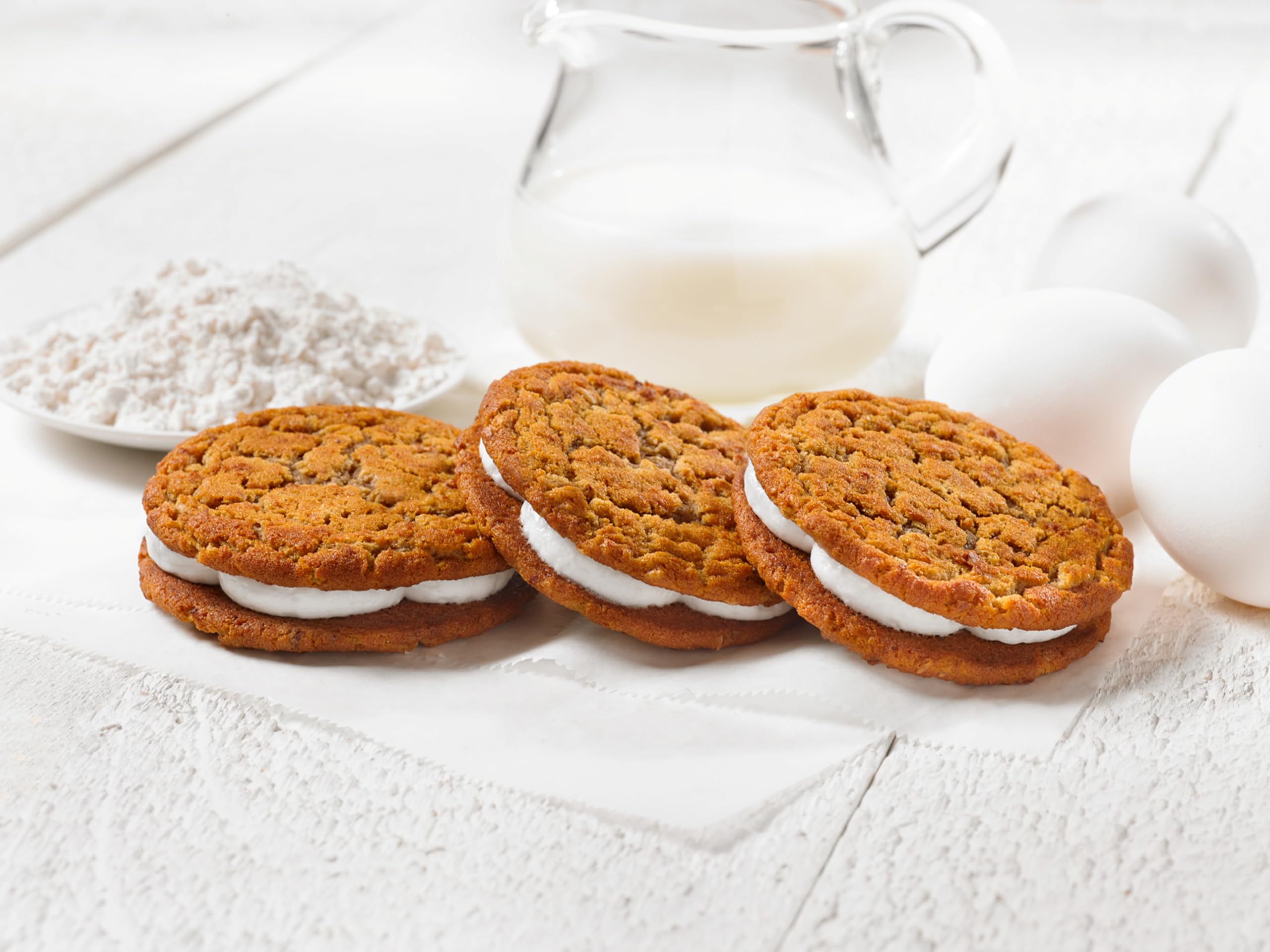 Little Debbie Hafercreme-Kuchen, zwei geschichtete weiche Haferflocken-Kekse mit Creme (8 Boxen), braun