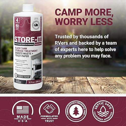 Miniatura 7 de Unique Store-It - Líquido limpiador de tanques negro RV – Limpia y desodoriza tanques mientras RV está en almacenamiento a corto o largo plazo, 4