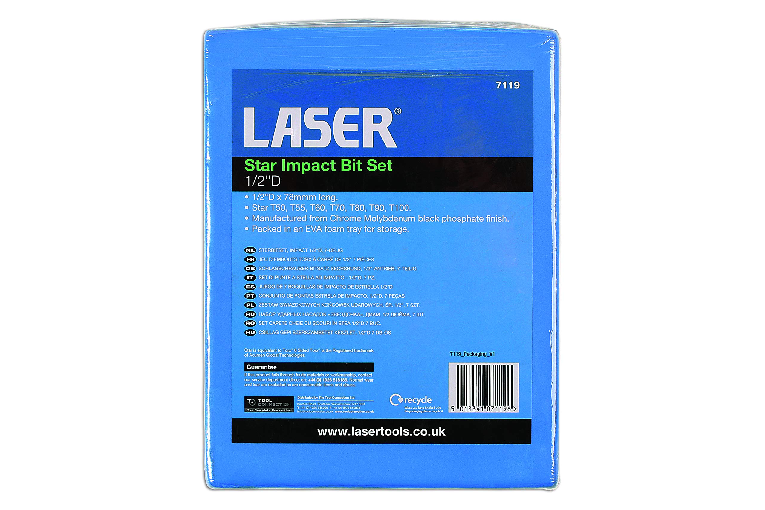 Laser 7119 Star zestaw bitów udarowych, różne