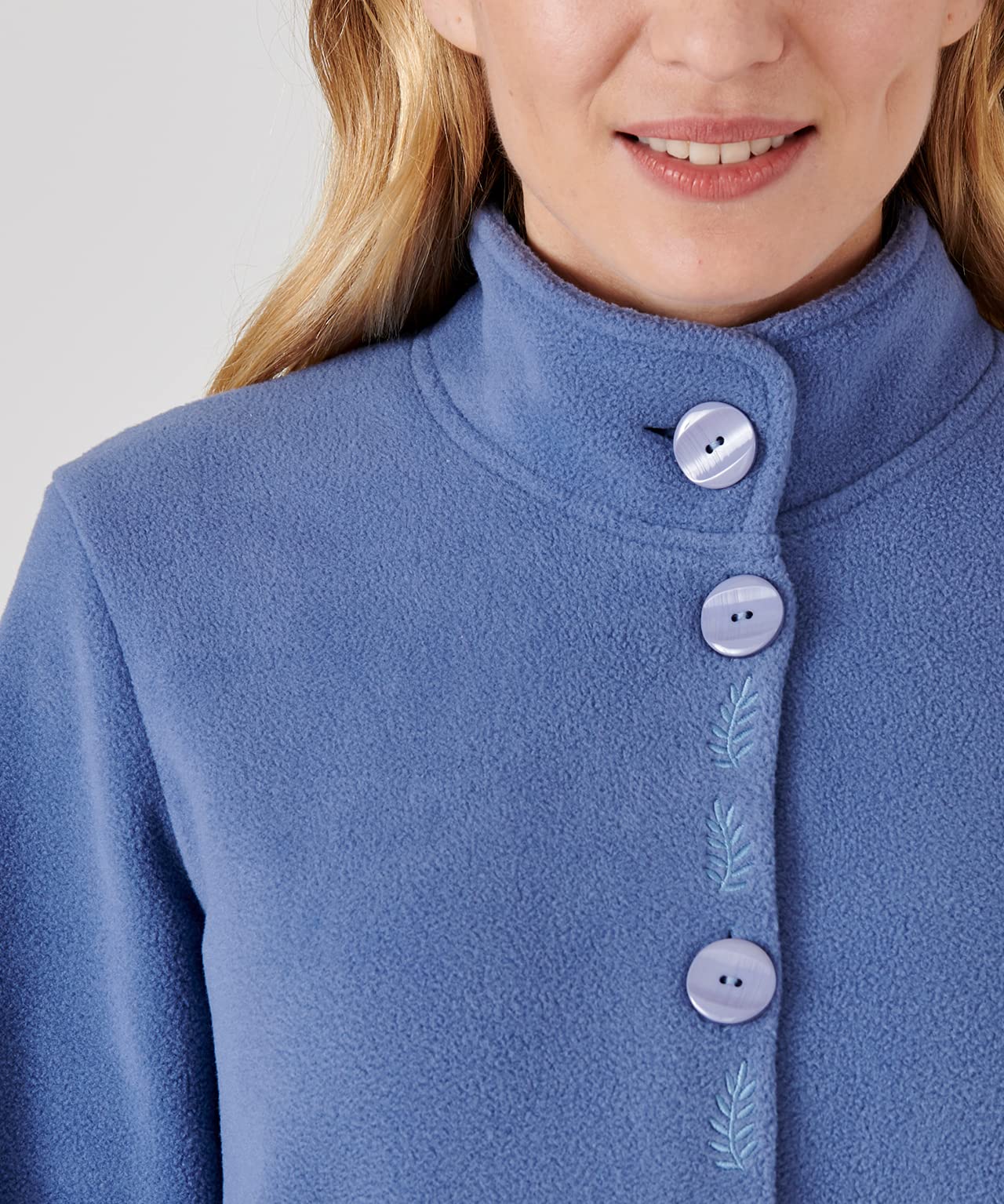 Image secondaire de Robe de Chambre Thermolactyl en Maille Polaire Femme - Bleu Lavande - Taille S/M