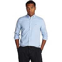 Tommy Hilfiger Uomo Camicia Flex Poplin Gingham Regular Fit, Multicolore (Sweet Blue/Optic White)