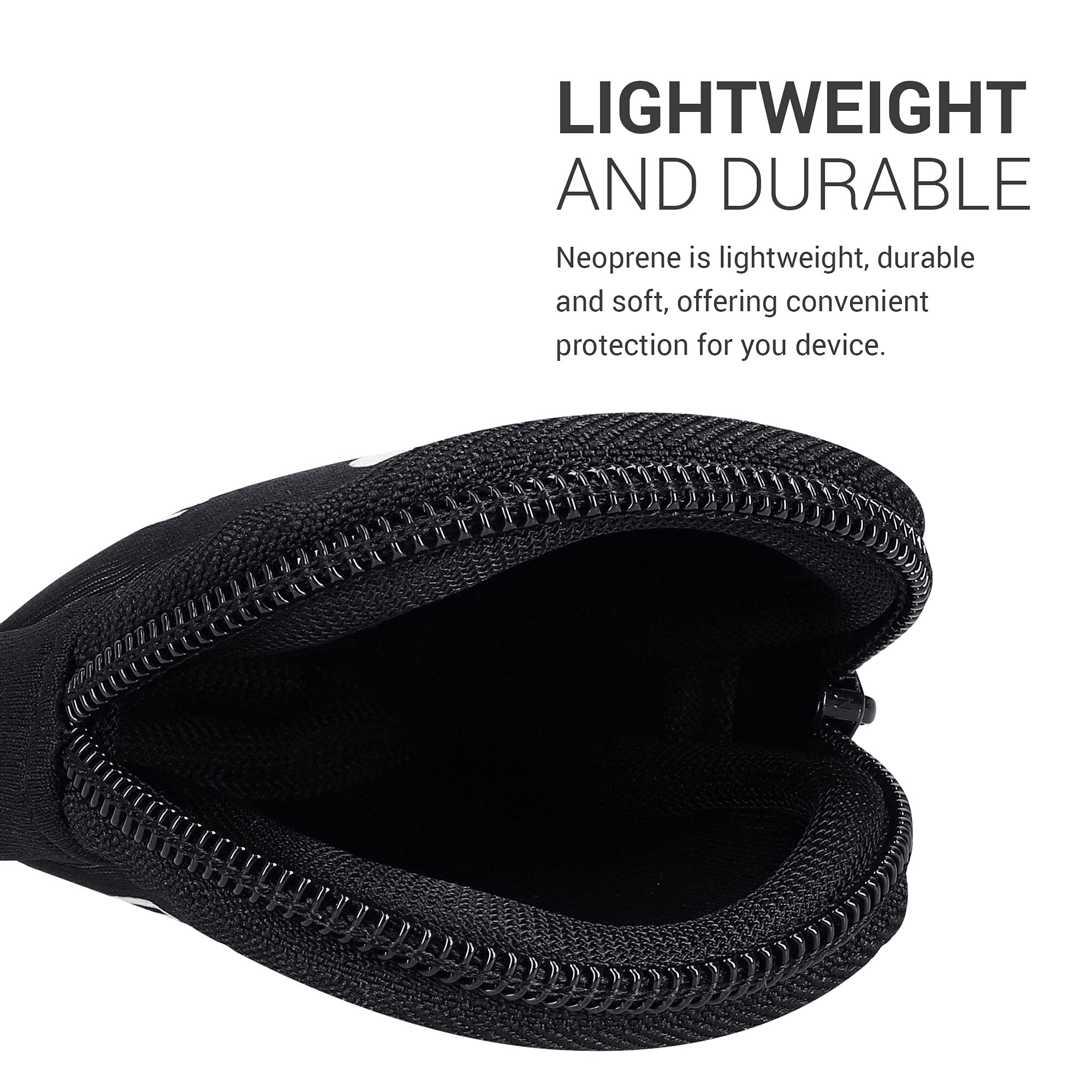 Kwmobile Custodia Protettiva In Neoprene Per Bosch Kiox/Kiox 300, Astuccio Con Zip E Scritta Divertente, Bianco/Nero - 3