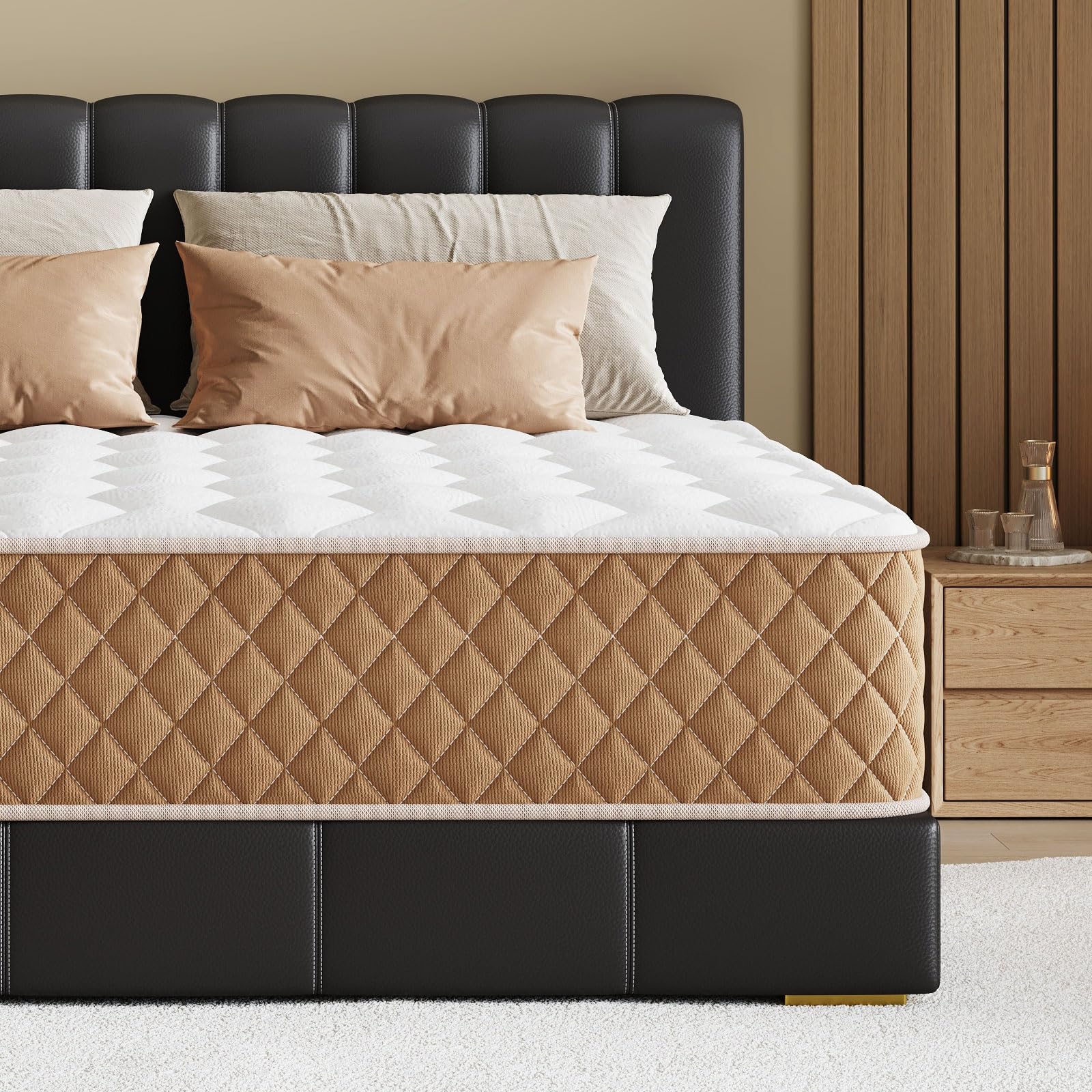 Niqooia King Size Mattress,10 Inch Memory Foam Mattress, 7-Zone Pocket Sprung King Mattress, Medium Firm, Soft Fabric, Motion Isolated, Hybrid Mattress in a Box