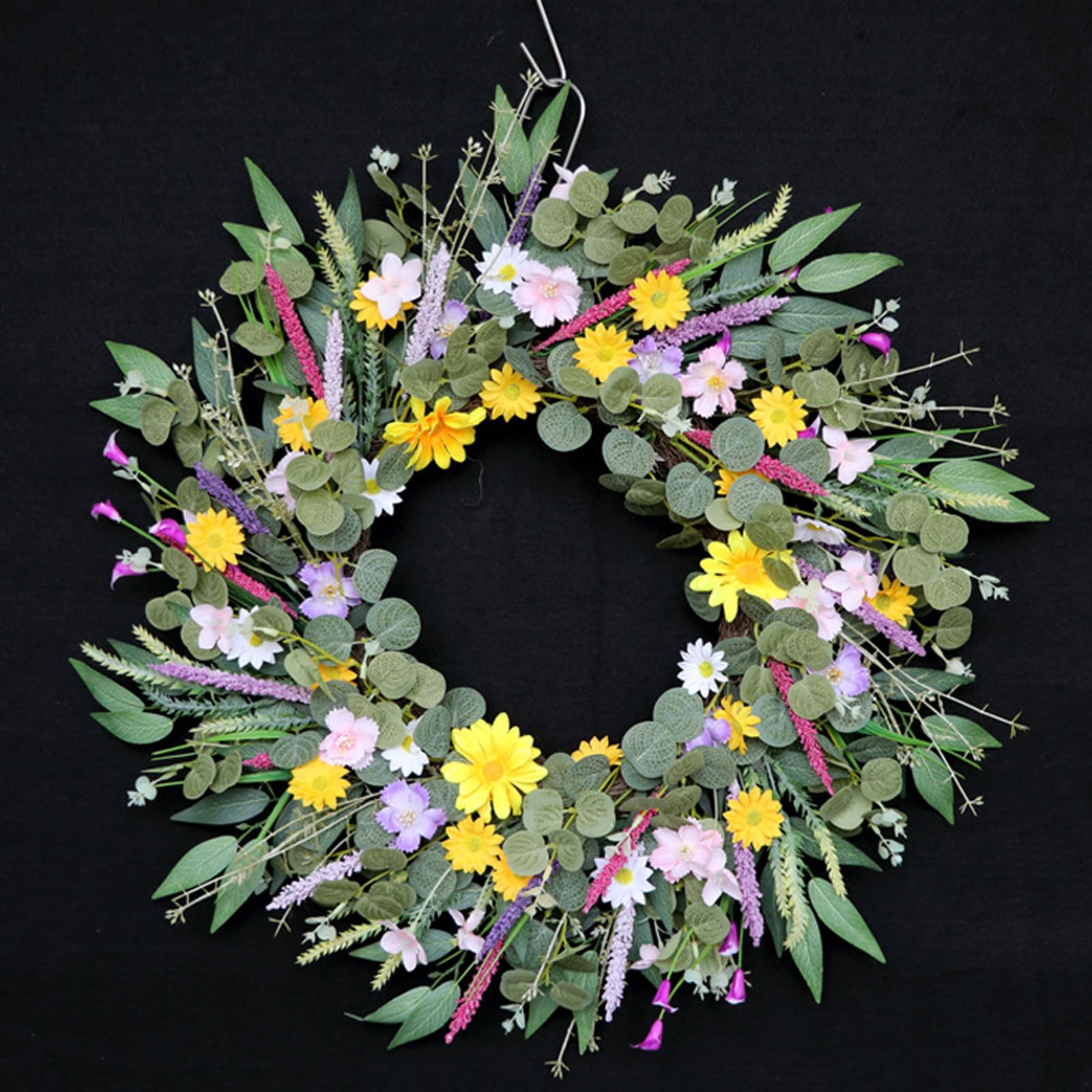 Ghirlanda di fiori artificiali da 58 cm, per interni ed esterni, fiori realistici, decorazione per matrimoni, San Valentino, fiori primaverili