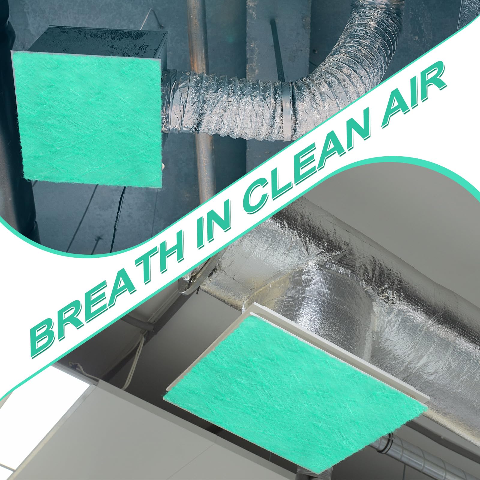 Motipuns Paquete de 50 filtros de escape para cabina de pintura, filtros de cabina de pintura en aerosol de fibra de vidrio, filtro de cabina de pulverización de aerógrafo resistente para cabina de