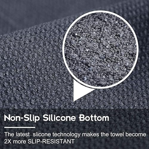 Miniatura 2 de Heathyoga Toalla de yoga caliente antideslizante, toalla de microfibra antideslizante, diseño exclusivo de bolsillos en las esquinas, doble agarre,