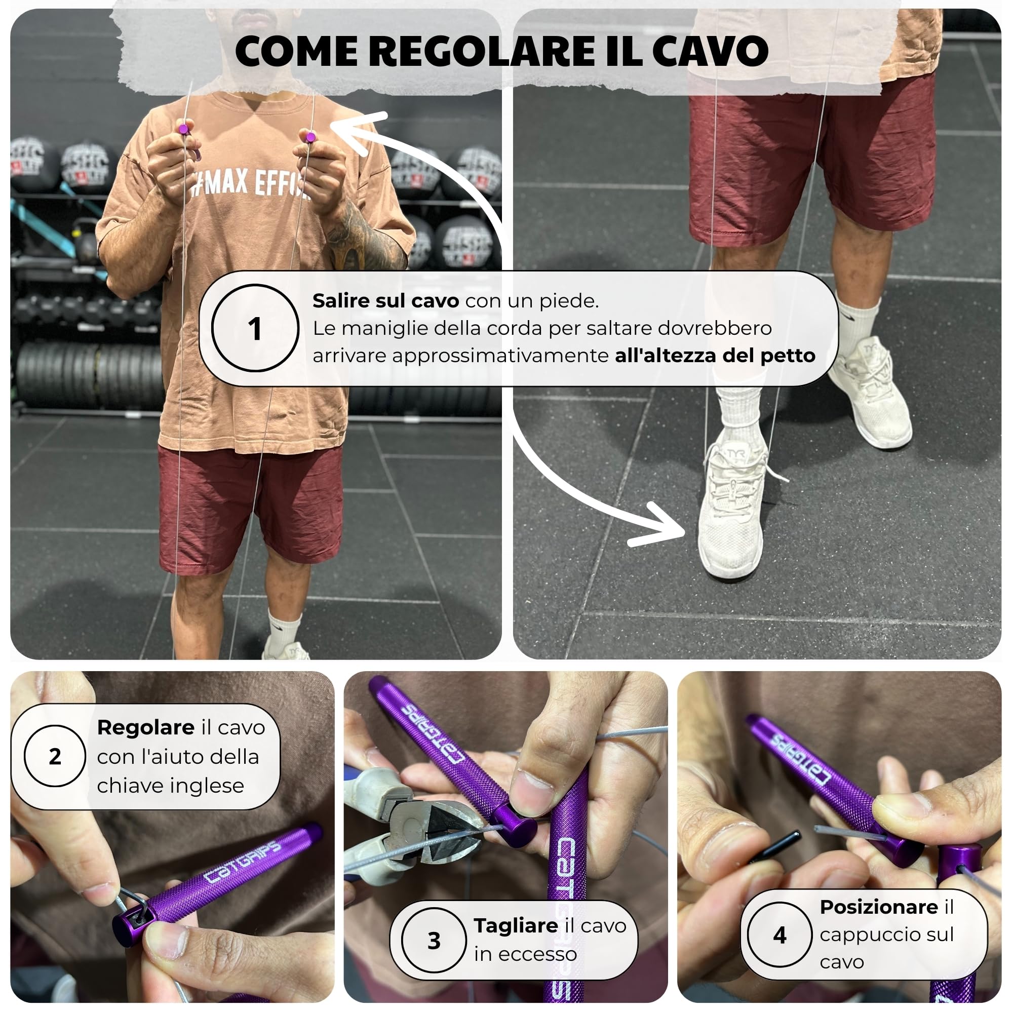 CATGRIPS Corda per Saltare Professionale – Speed Jump Rope in Alluminio Premium – Corda Crossfit Rapida e Regolabile – Ultra Leggera per Double Unders, Gym e Boxe