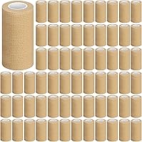 Vista 7 de Treela Paquete de 64 vendajes cohesivos autoadhesivos de 2 pulgadas x 5 yardas, cinta atlética elástica transpirable, rollos de vendaje