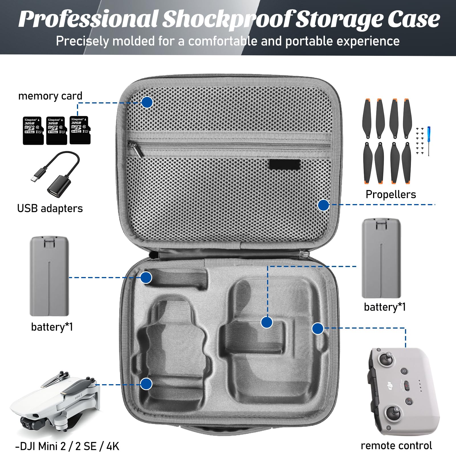 Hossom Drone Custodia Borsa per DJI Flip, Borsa da Viaggio Compatta con Protezione Antiurto, Custodia da Viaggio Rigida Impermeabile e Leggera - Flip Drone Case per DJI Flip Fly