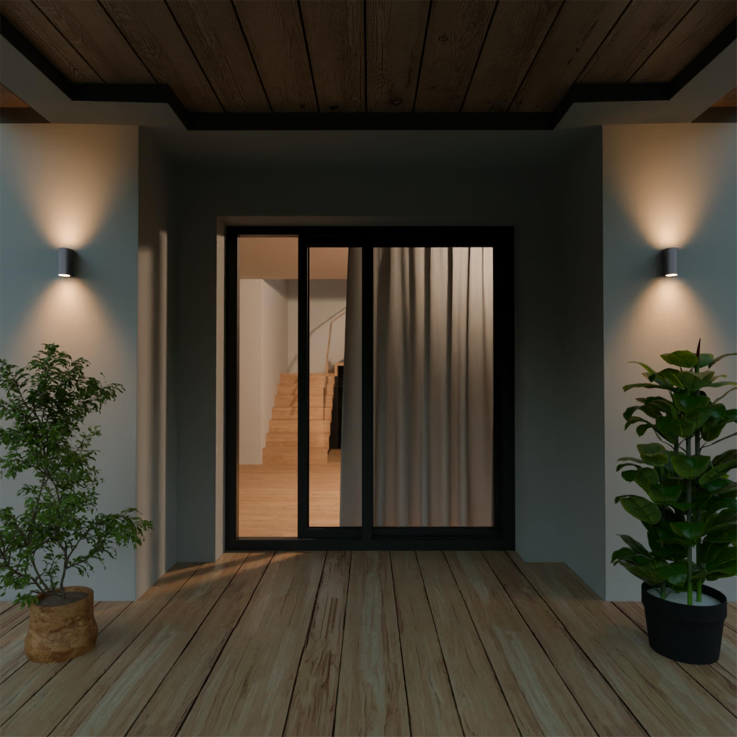 MATO 4x Aussenlampe Wand Up Down Leuchte - IP54 Wetterfest - LED Wandleuchte Aussen & Innen - GU10 Außenwandleuchten für Hauswand & Fassadenbeleuchtung, Außenlampe, Wandlampe Außen, Außenbeleuchtung