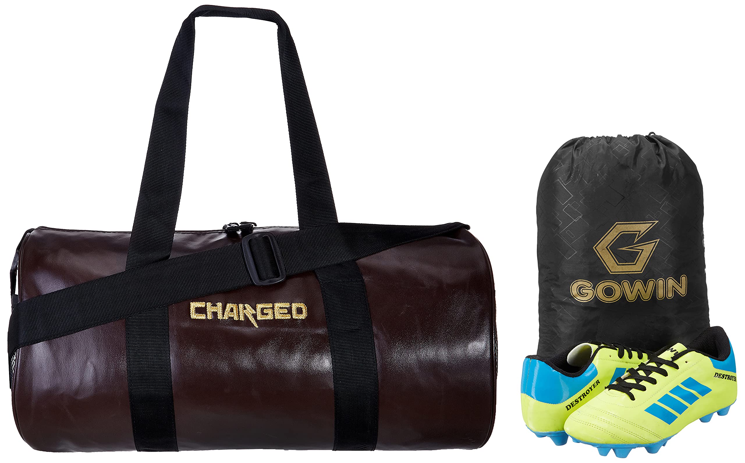 charged Sports Bag Adena Brown with Gowin Football Shoe Destroyer Cyan Size-4-picture-38
