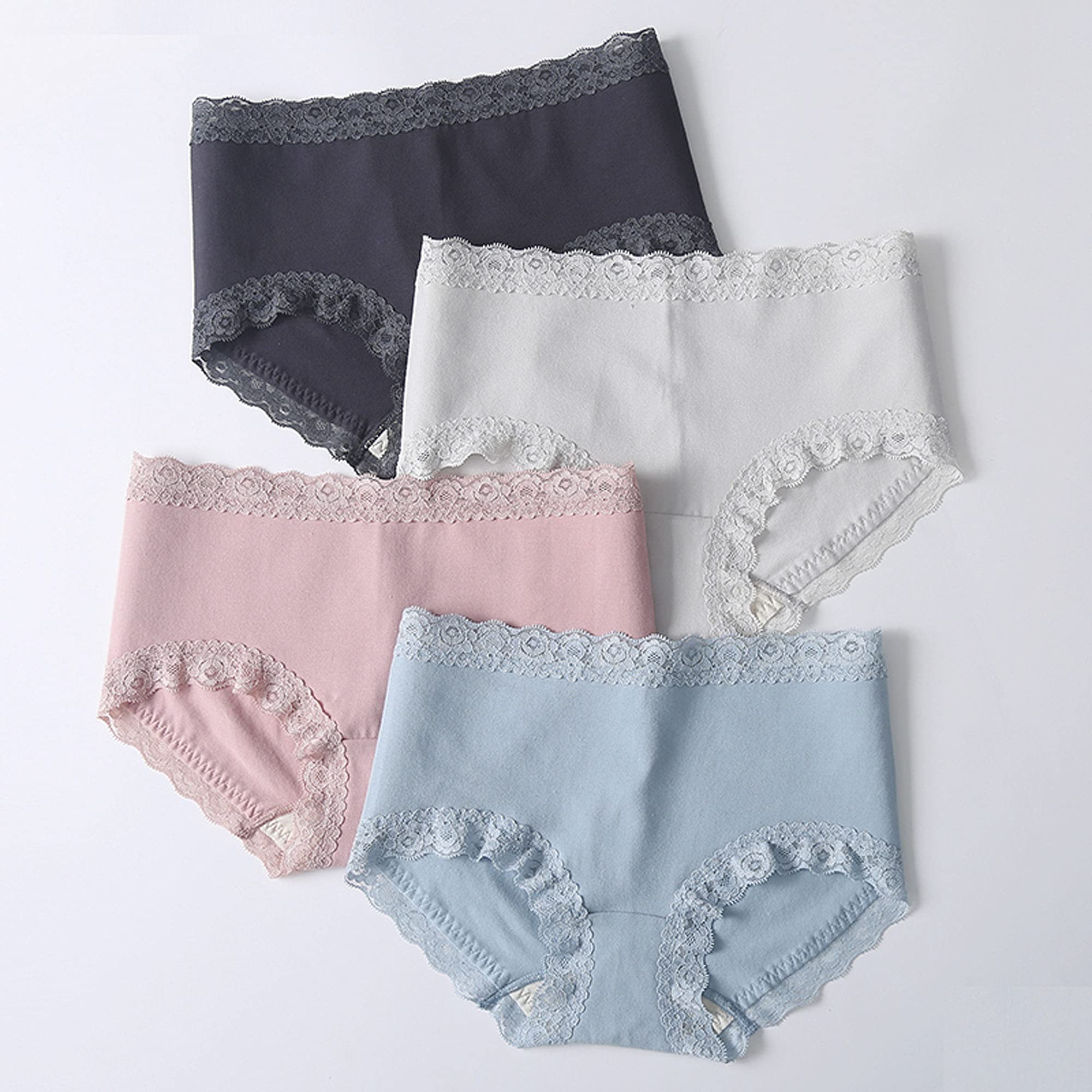 WENJUN Lot de 6 culottes sexy en dentelle pour femme - En coton extensible - Taille moyenne - Couleur : F - Taille : L