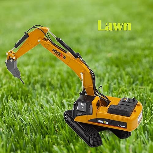 Miniatura 3 de Qcar Excavadora de taladro grande, juguetes de vehículos de construcción, camión de martillo hidráulico de aleación resistente, escala 1:40,