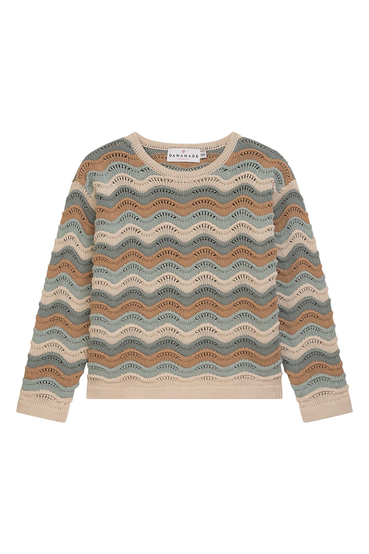 Mädchen Strickpullover DTYRA Wellen-Ajourmuster Bordeaux