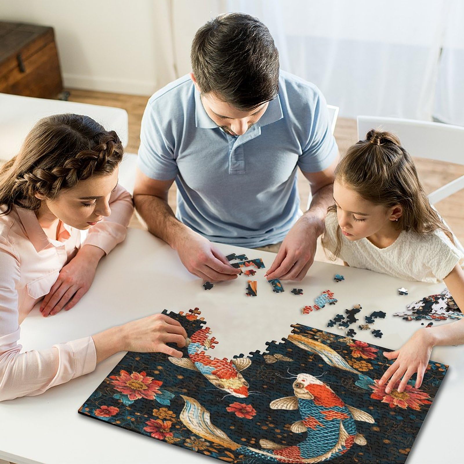 Koi Carp Puzzle Per Adulti Puzzle in Legno Da 1000 Pezzi Puzzle Rilassante Regalo Per Adulti Puzzle Da 1000 Pezzi Gioco Di Puzzle Decorazioni Per La Casa 1000pcs (75x50cm)