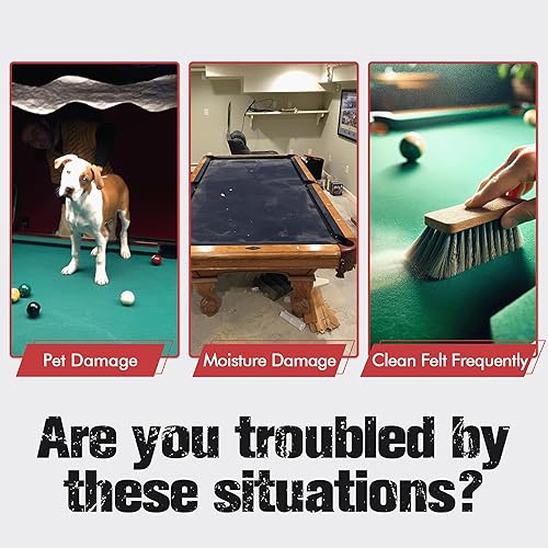 Miniatura 5 de Funda de cuero para mesa de billar de 8 pies, 8 pies, para exteriores e interiores, para proteger la mesa de billar, color rojo