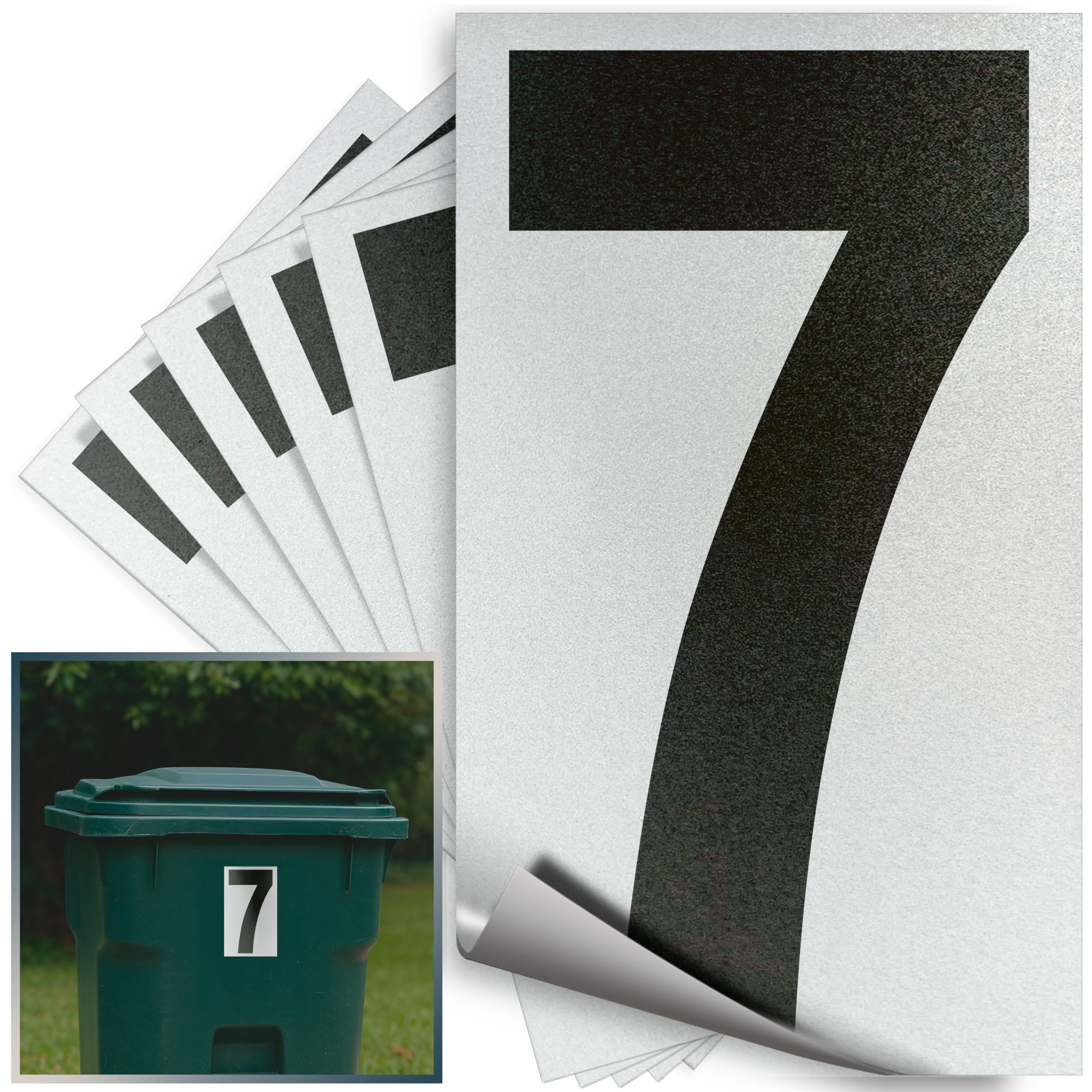 iSYFIX Black Vinyl Numbers 7 (Seven) Stickers - 6 Pack 5 inch - Premium Decal, White Background & Pre-Spaced for Mailbox, Signs, Window, Door, Cars, Trucks, Home, Business, Address, Indoor & Outdoor-image-45