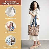 Vista 99 de Maison d' Hermine Bolsa de lona para mujer, bolsa de lona de algodón reutilizable para el hombro, bolsas de comestibles a granel con asa para 01