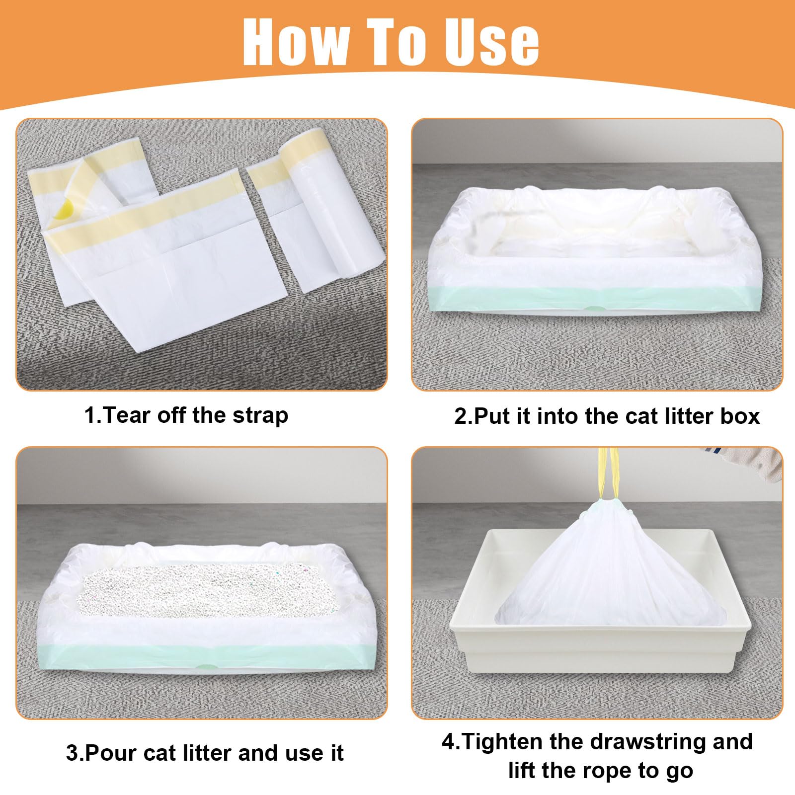 58 x 35 cm, sacchetti per lettiera per gatti, 20 pezzi, M resistenti agli strappi, sacchetti per la lettiera per gatti, sacchetti per la lettiera dei gatti