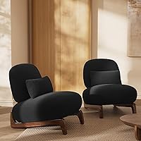 Vista 27 de Morden Fort Juego de Sofá Cloud de 2 Piezas, Juego de Sofá Moderno Sherpa Boucle con Patas de Madera, Sofás Cómodos Tapizados Minimalistas Amigables