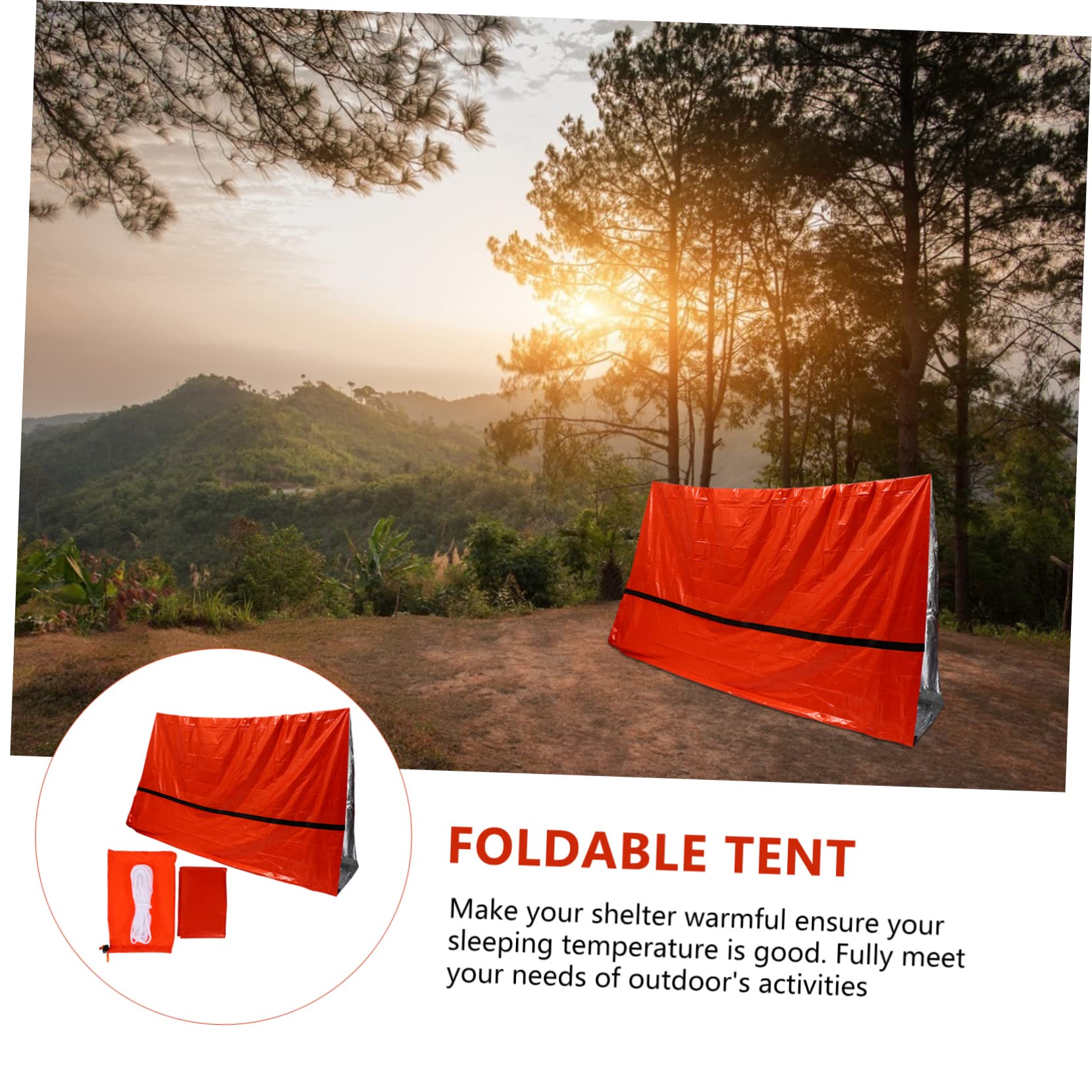 Toddmomy Notzelt Orange aus Pe für Outdoor und Hiking, Leicht