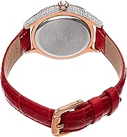 Vista 4 de August Steiner AS8188 - Reloj de pulsera de cuero con 8 marcadores de hora de diamantes con esfera de nácar