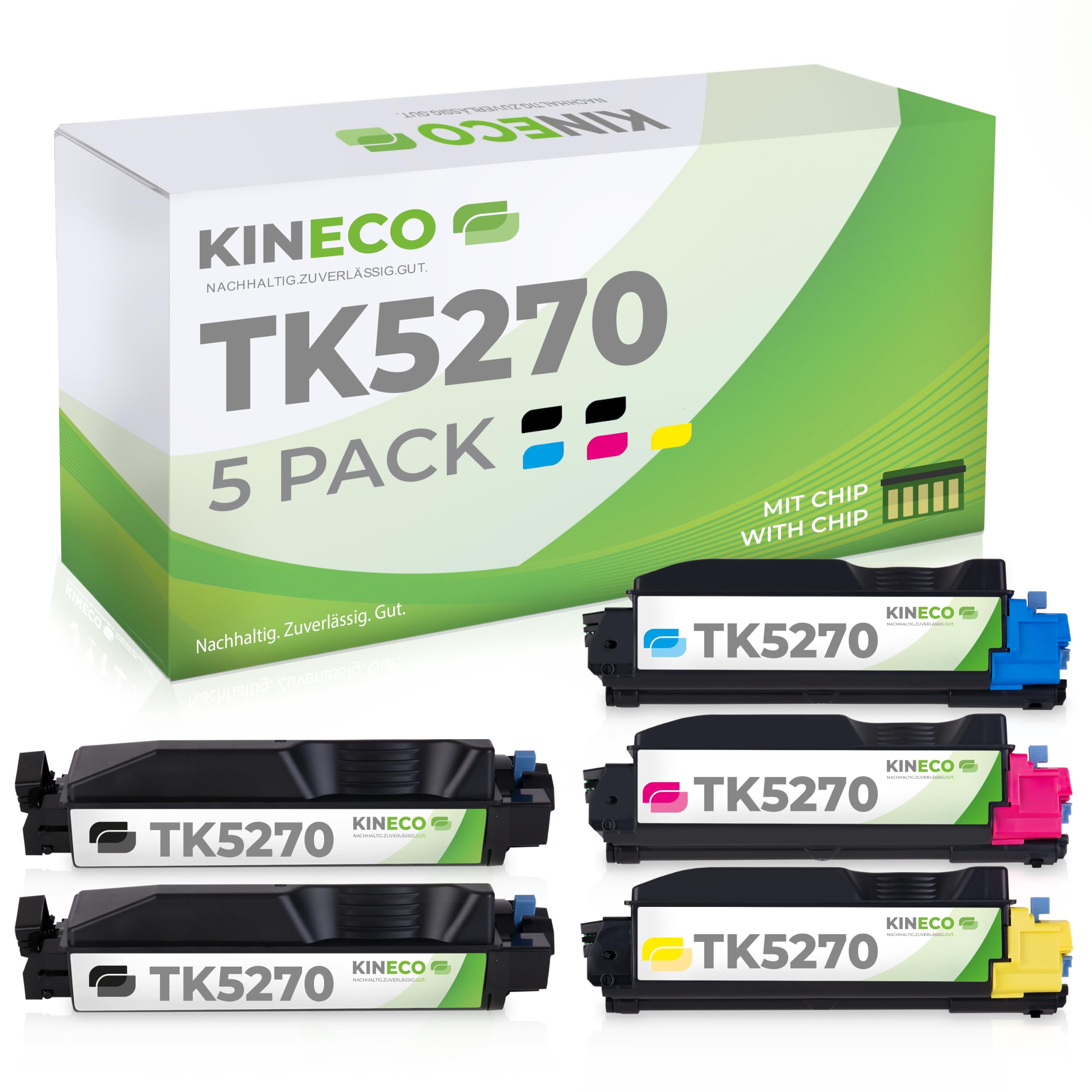 Kineco Set 5 Toner kompatibel für Kyocera TK5270 TK-5270 ECOSYS M6230cidn M6230cidnt M6630cidn P6230cdn